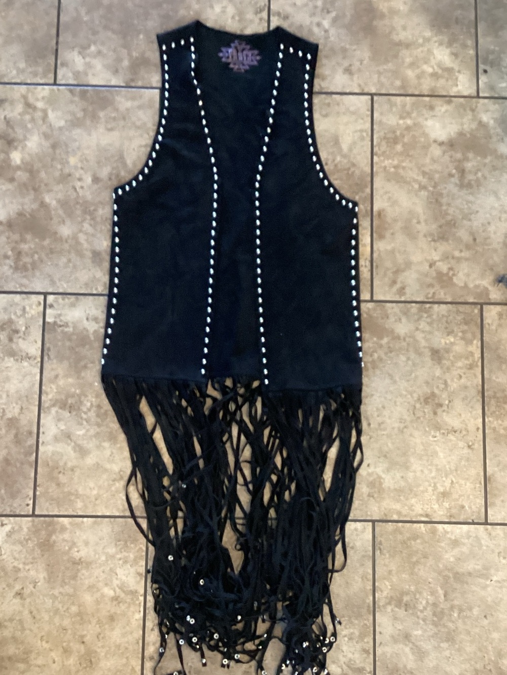 Black fringe vest